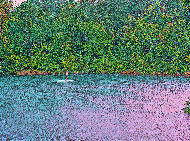 Paddle boarding photo art