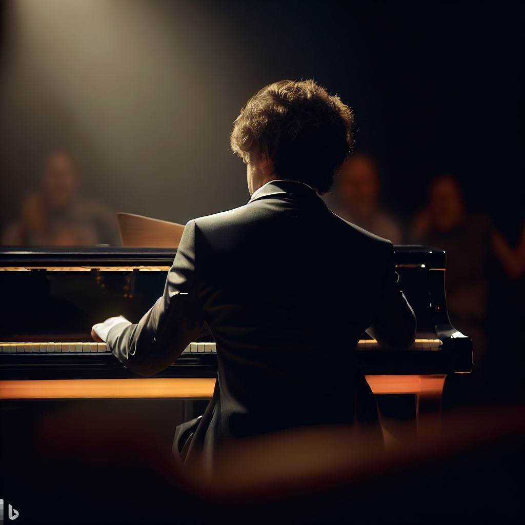 Mozart playing piano audience