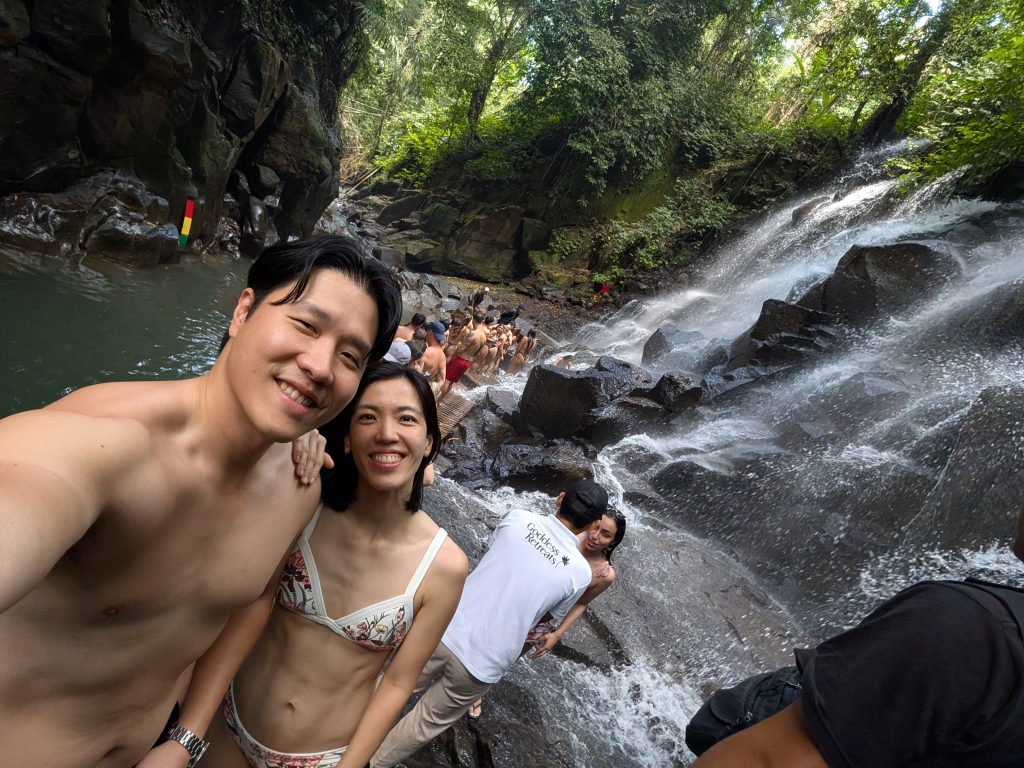 Sean and Apple waterfall Bali